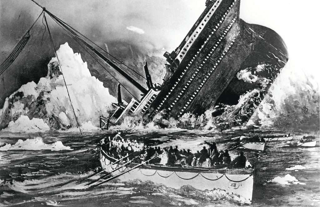 Illustration showing the sinking of the Titanic (Popperfoto/Getty Images)