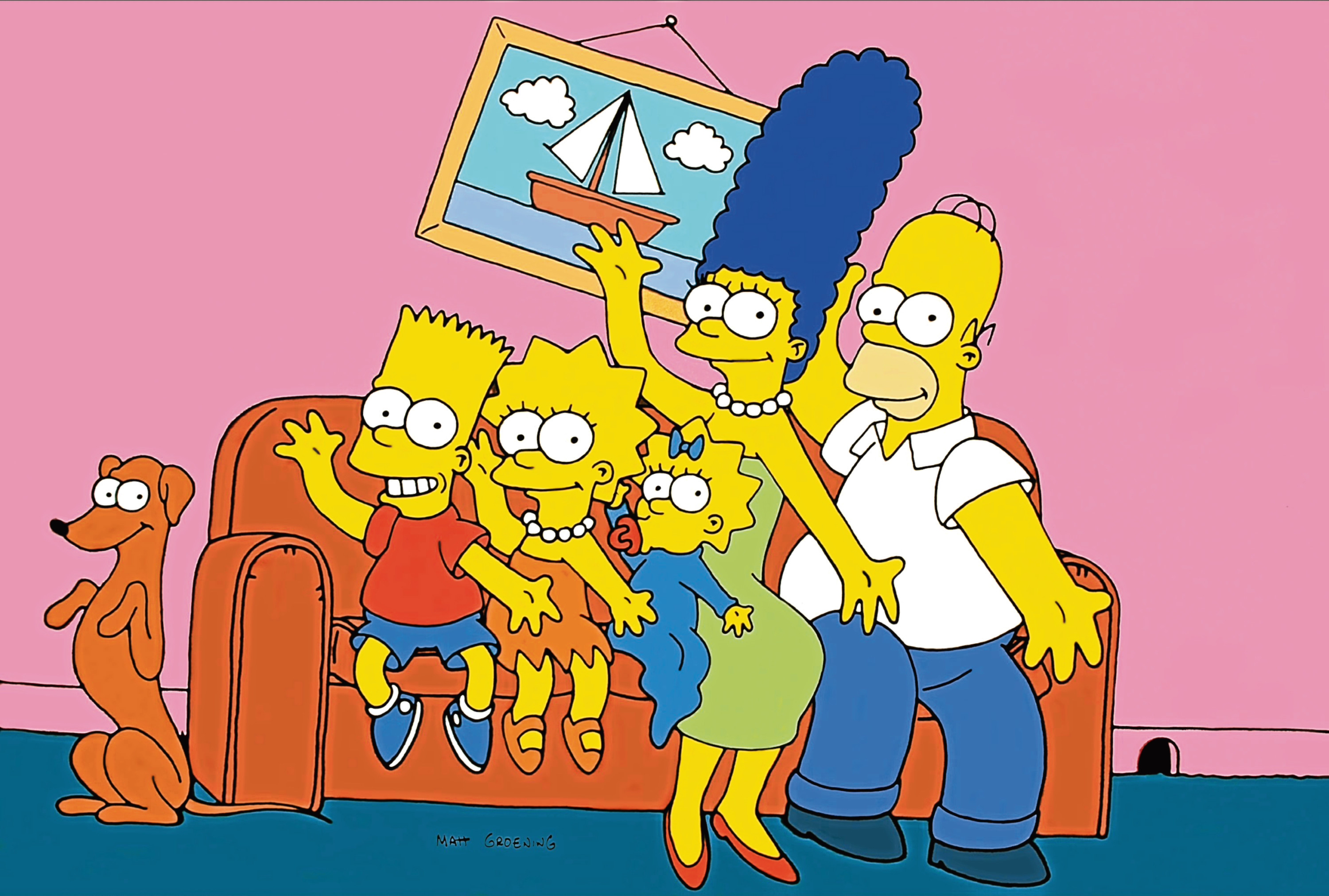 Character(s): Santa's Little Helper, Bart Simpson, Lisa Simpson, Marge Simpson & Homer Simpson (Allstar/20th Century FOX Television)