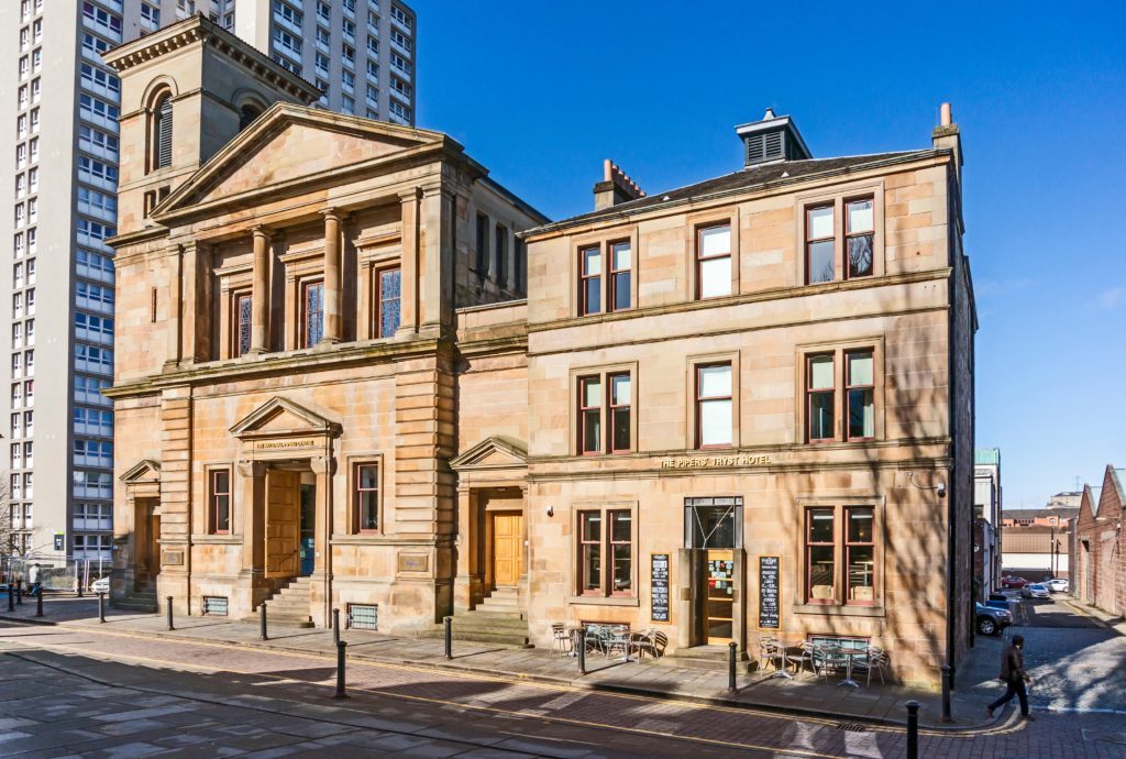 The National Piping Centre and The Pipers' Tryst Hotel in McPhater Street off Cowcaddens Road Glasgow Scotland