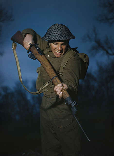 Private Alfred Campin of the 6th Battalion, Durham Light Infantry during battle training in Britain, March 194 (Ted Dearberg/IWM/PA Wire)