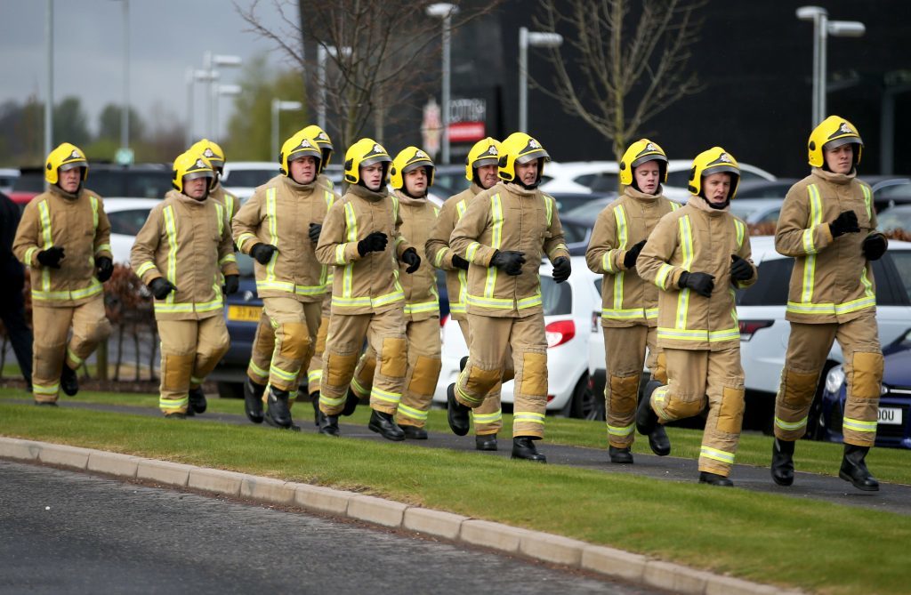 The recruits were taken on by the Scottish Fire and Rescue Service on January 9, the largest single intake since the single service began in 2013 (Jane Barlow/PA Wire)