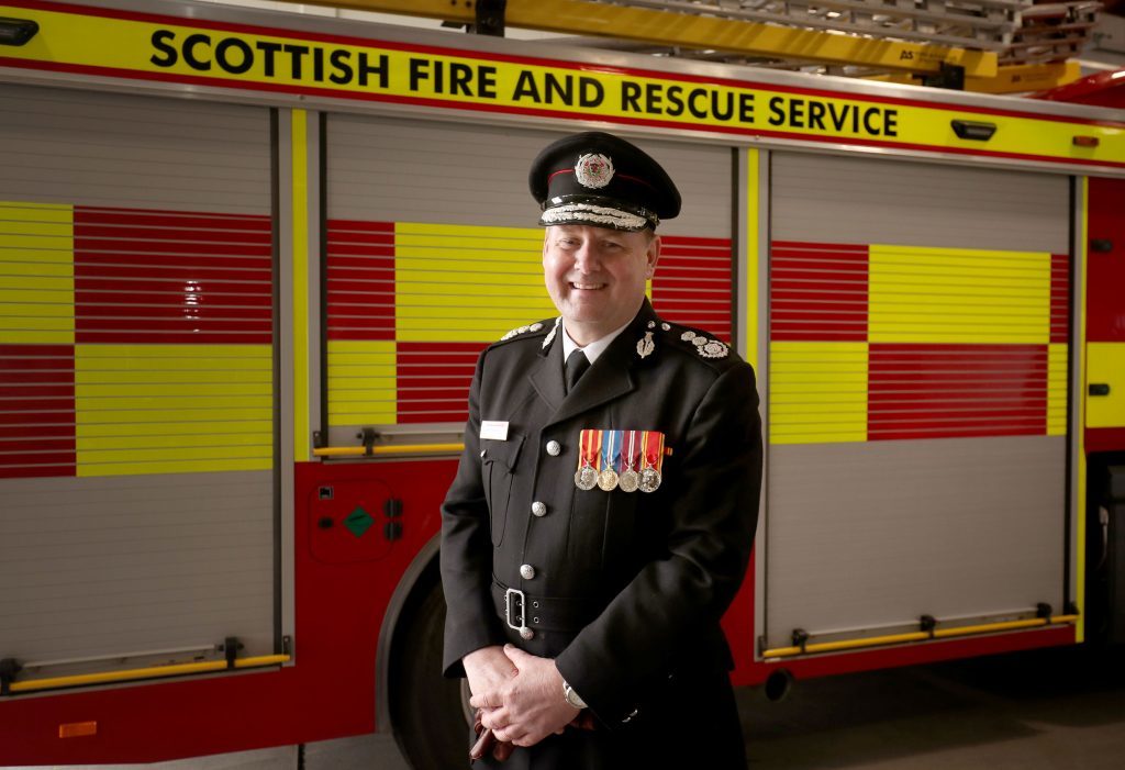 Chief Officer Alasdair Hay after taking part in the firefighter graduation ceremony (Jane Barlow/PA Wire)