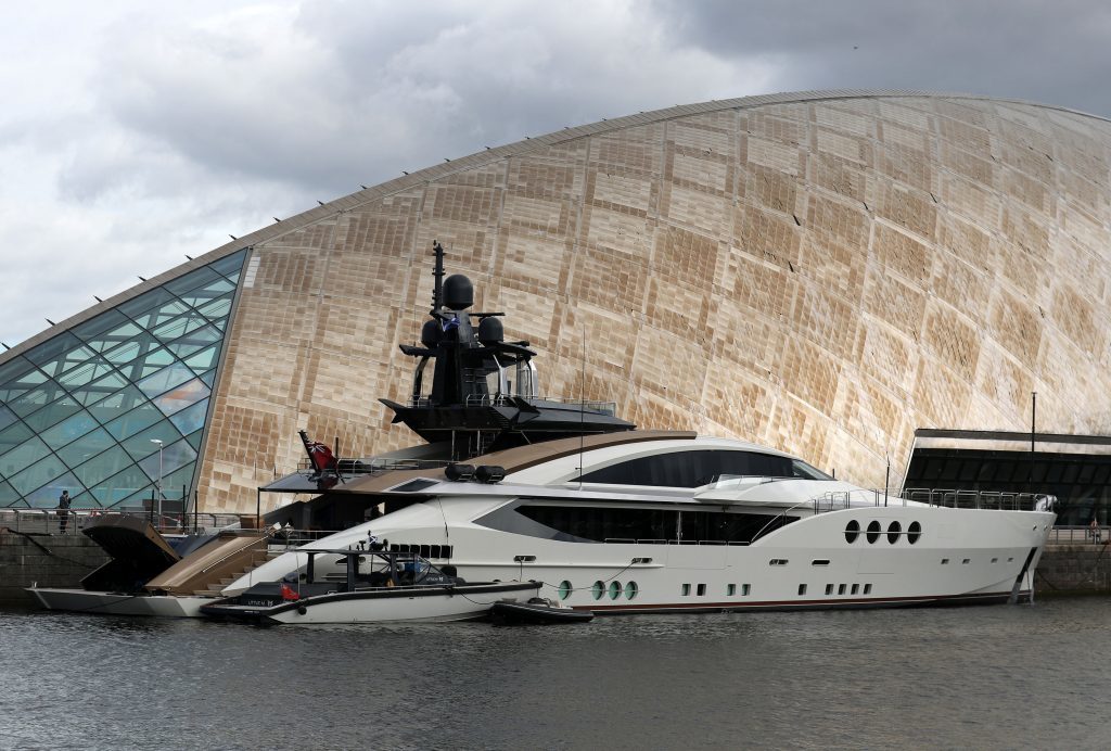 The stealthy ship is described as a sports yacht (Andrew Milligan/PA Wire)