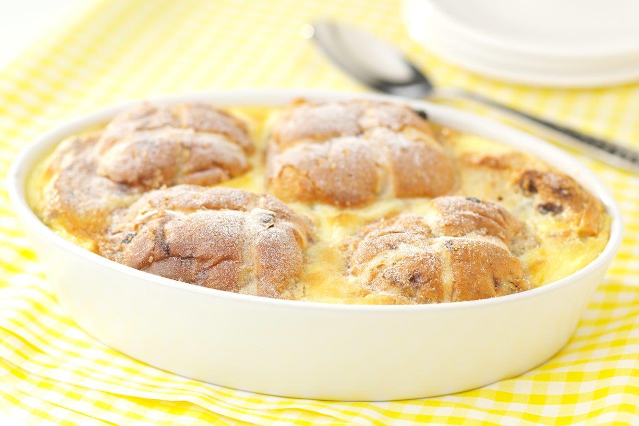 Hot cross bun pudding (Rachel's Organics)
