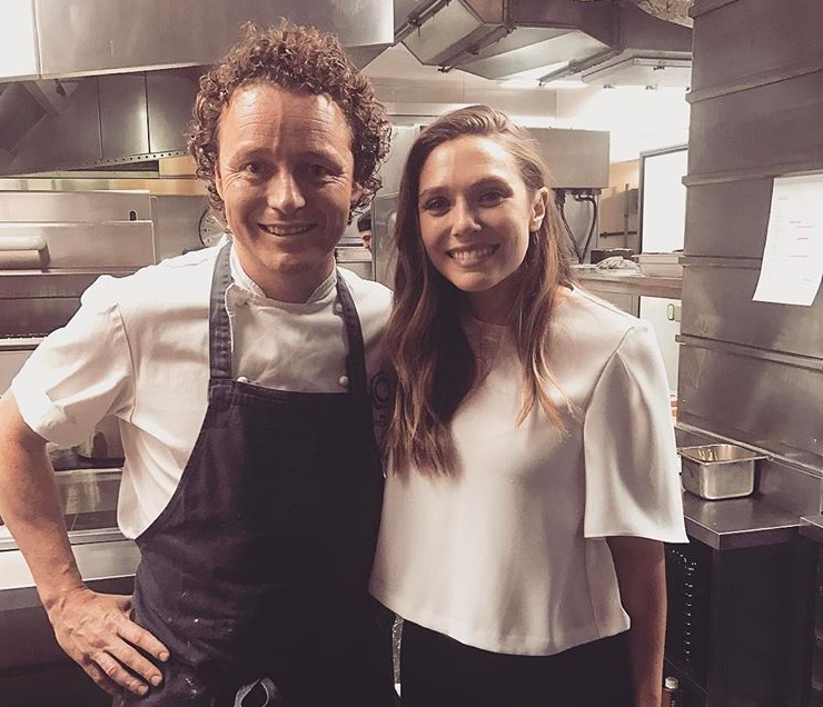 Michelin-starred chef Tom Kitchin with Avengers star Elizabeth Olsen (The Kitchin)