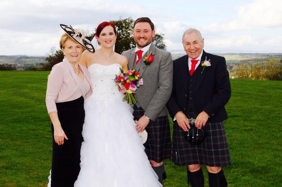 Even though he had just been diagnosed with MND, Frank came back to Scotland for his son’s wedding.