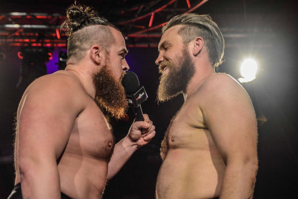 Coffey and his opponent on Sunday Trent Seven (ICW / David James Wilson)
