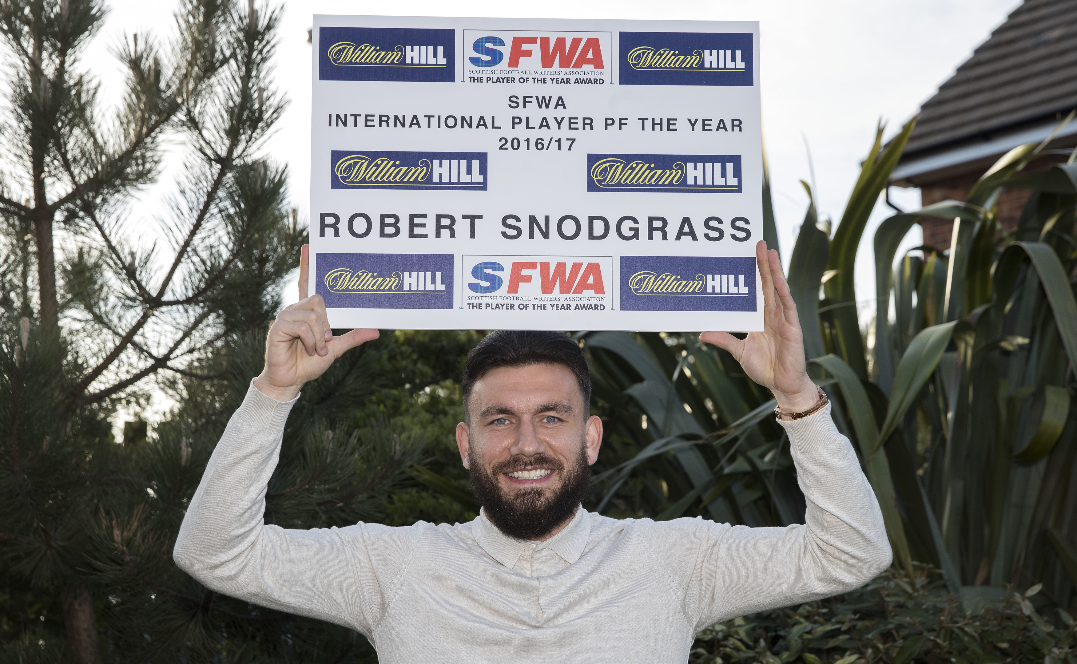 Robert Snodgrass wins the 2017 International Player of The Year (Steve Welsh)