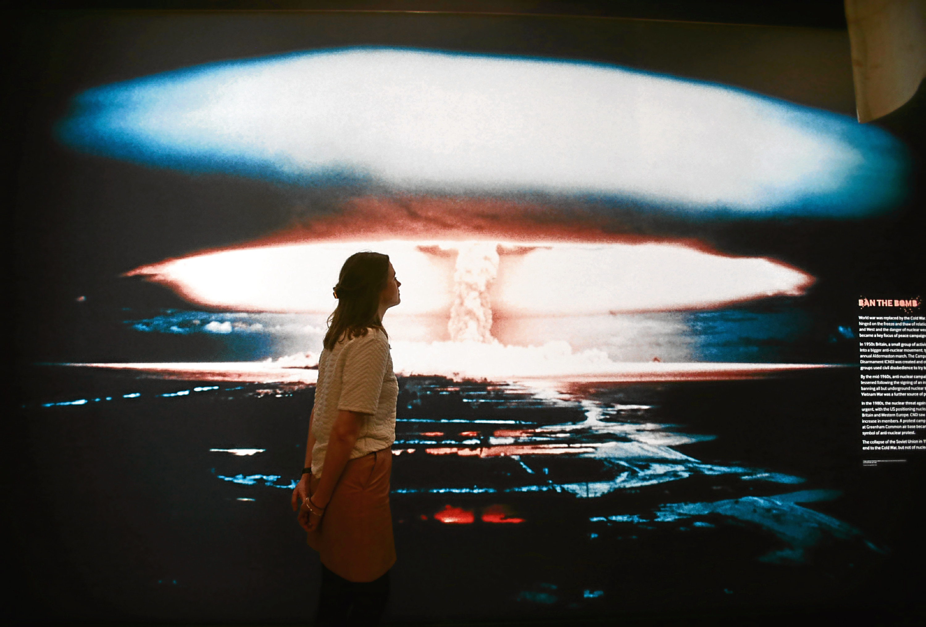 A photograph of a large mushroom cloud from a British nuclear weapon test near Christmas Island (Kiriimati) in the central Pacific in the late 1950s (Yui Mok/PA Wire)