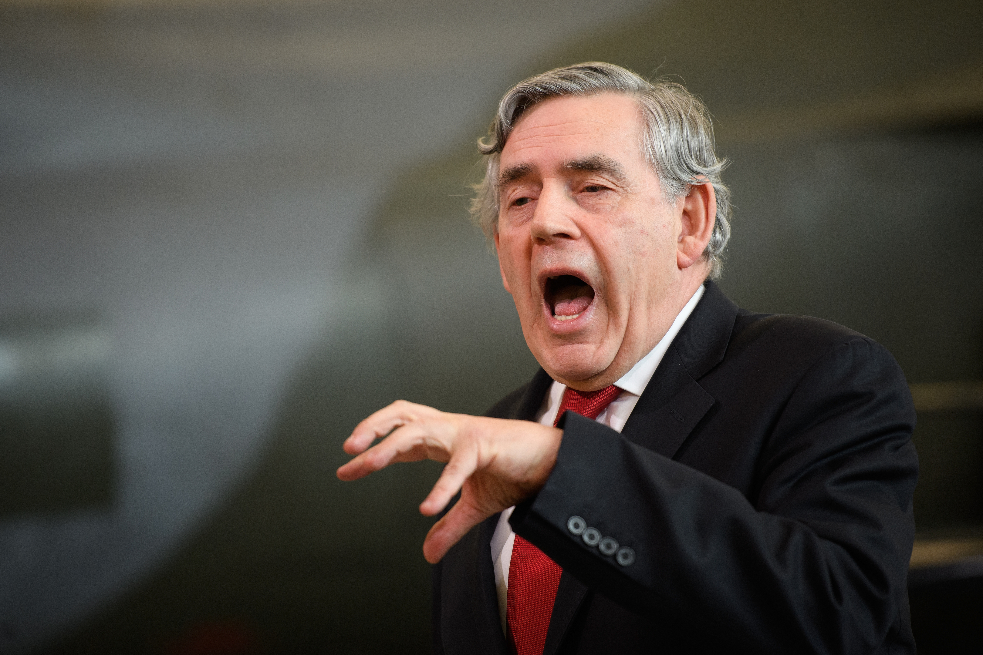 Former British Prime Minister Gordon Brown addresses Labour supporters (Leon Neal/Getty Images)
