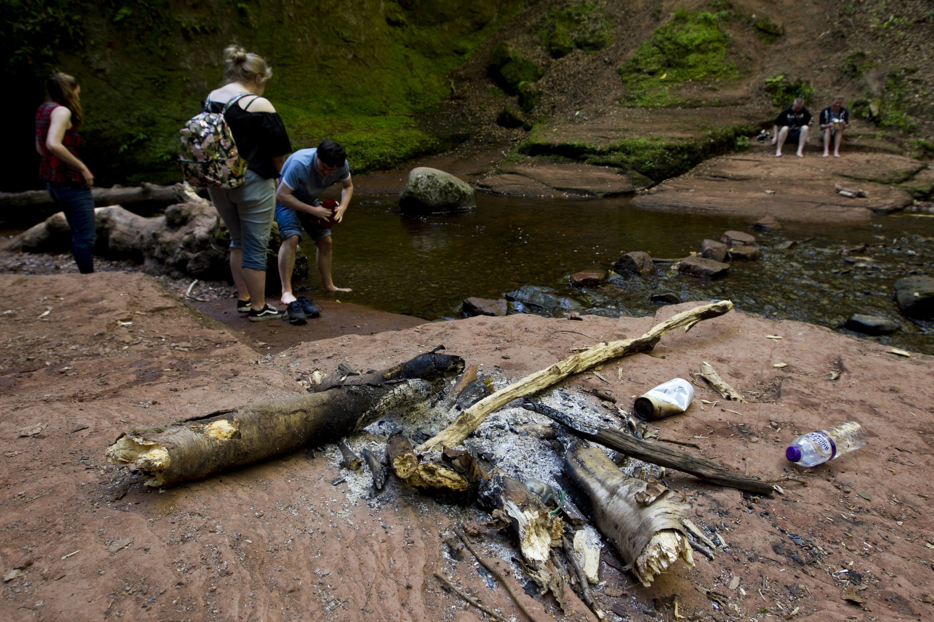 The Devil's Pulpit, river area in  Finnich Glen, near Loch Lomond, which is proving very popular with visitors, due to it appearing in scenes from TV show, Outlander. However locals are unhappy because a large amount of litter and rubbish is being left behind by visitors.