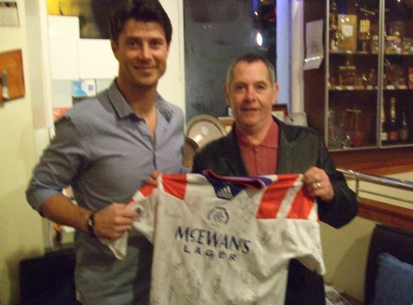John with Rangers great, Brian Laudrup