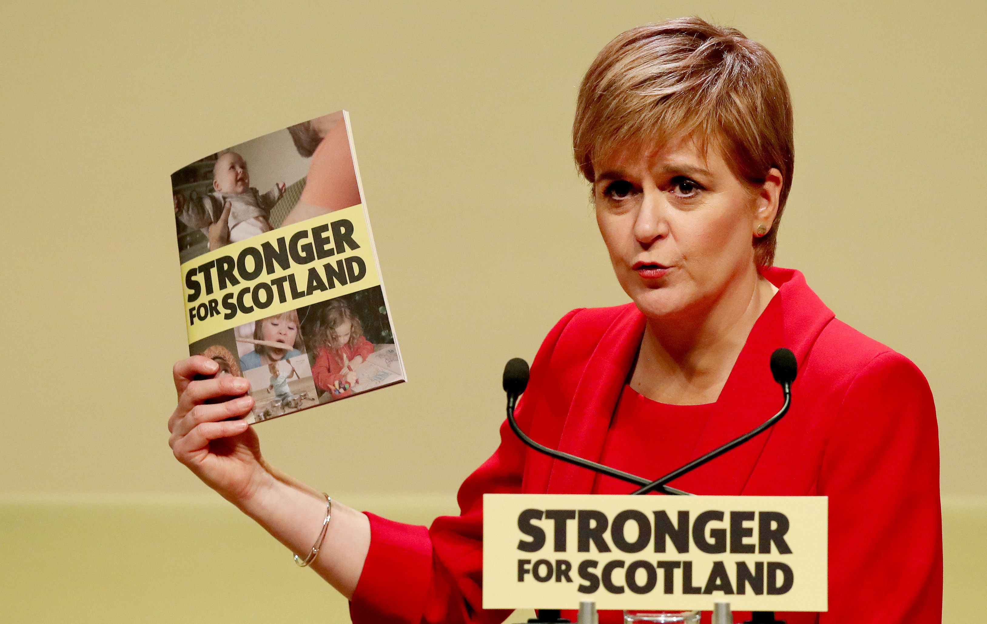 First Minister Nicola Sturgeon speaks during the launch of the SNP General Election manifesto at Perth Concert Hall (Jane Barlow/PA Wire)
