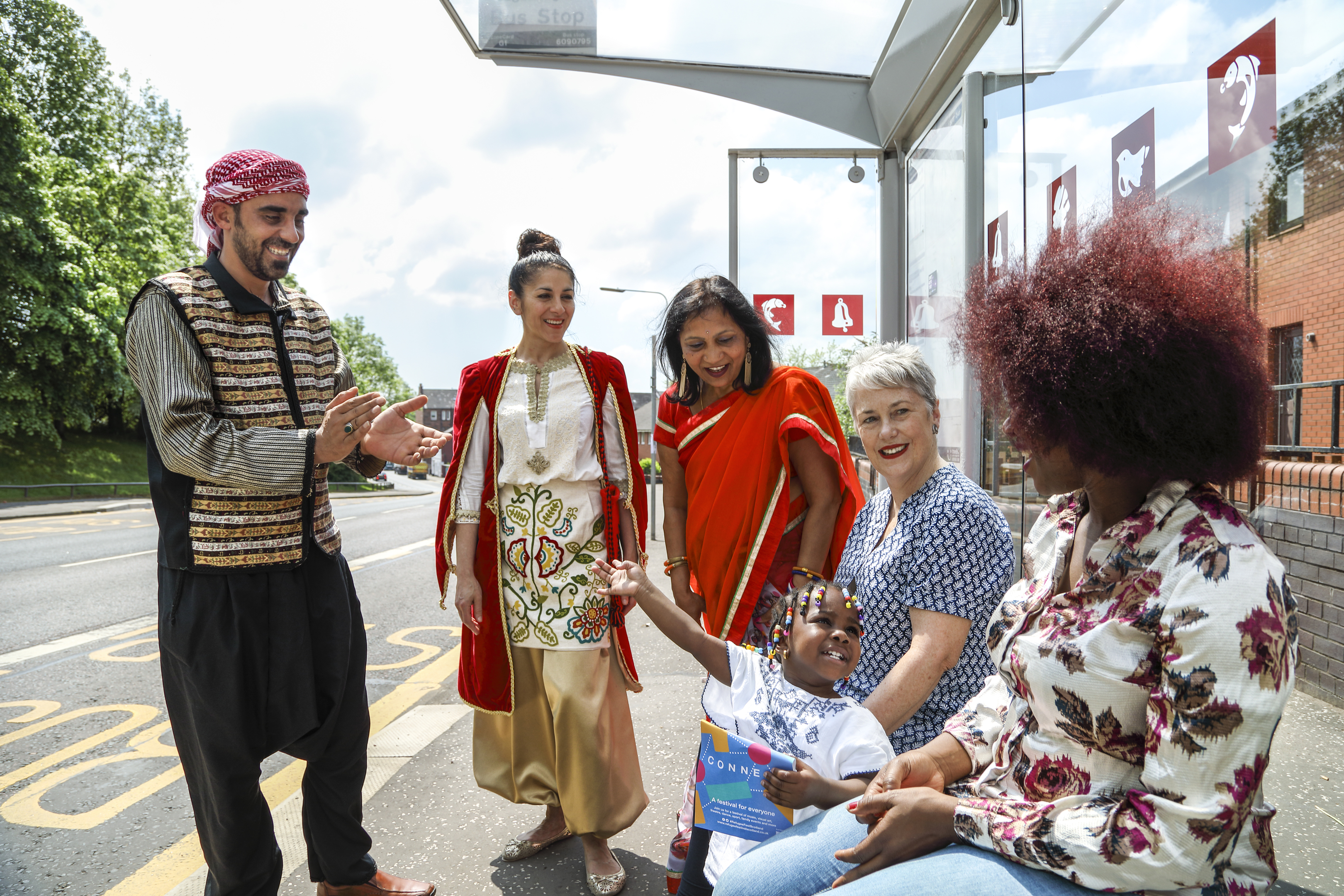 Refugee Festival Scotland performers chat to producer Eleanor Harris (Iman Tajik