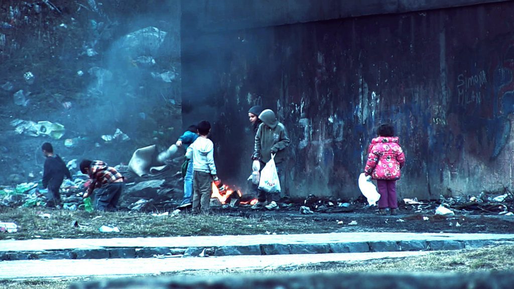 Children living in one of the biggest slums in Europe, Lunik IV in Slovakia. (BBC Scotland/PA Wire)