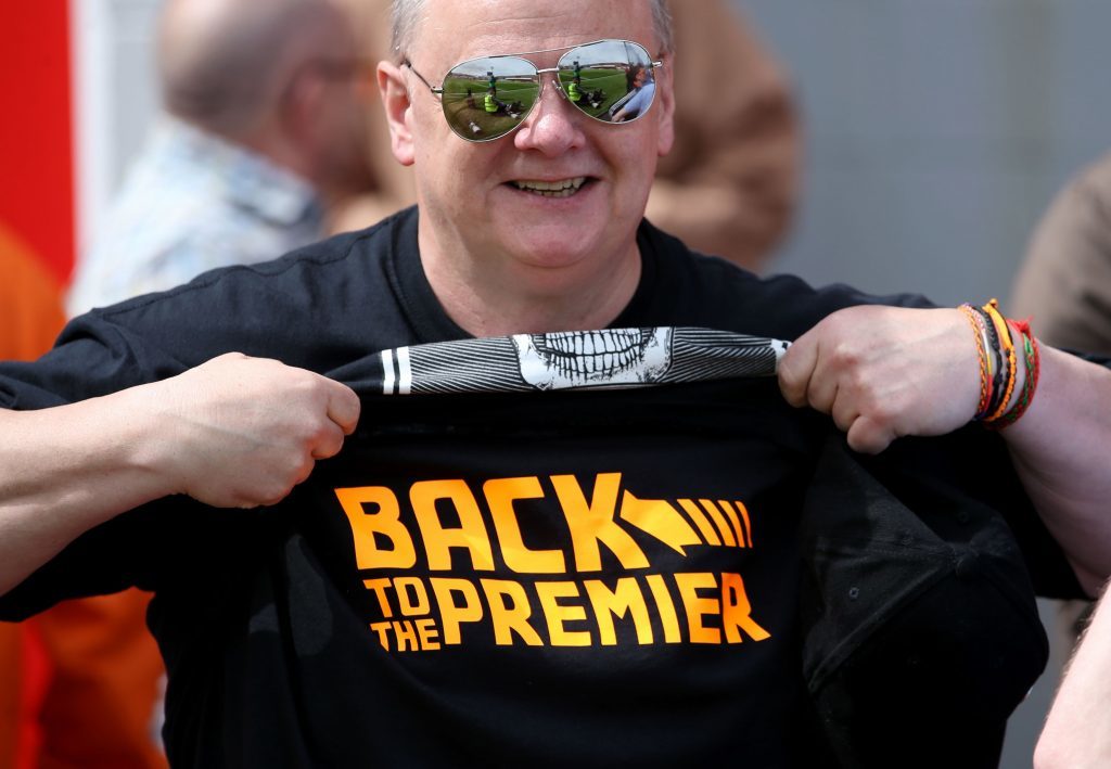 A Dundee United fan at the Ladbrokes Scottish Premiership play-off final (Jane Barlow/PA Wire)