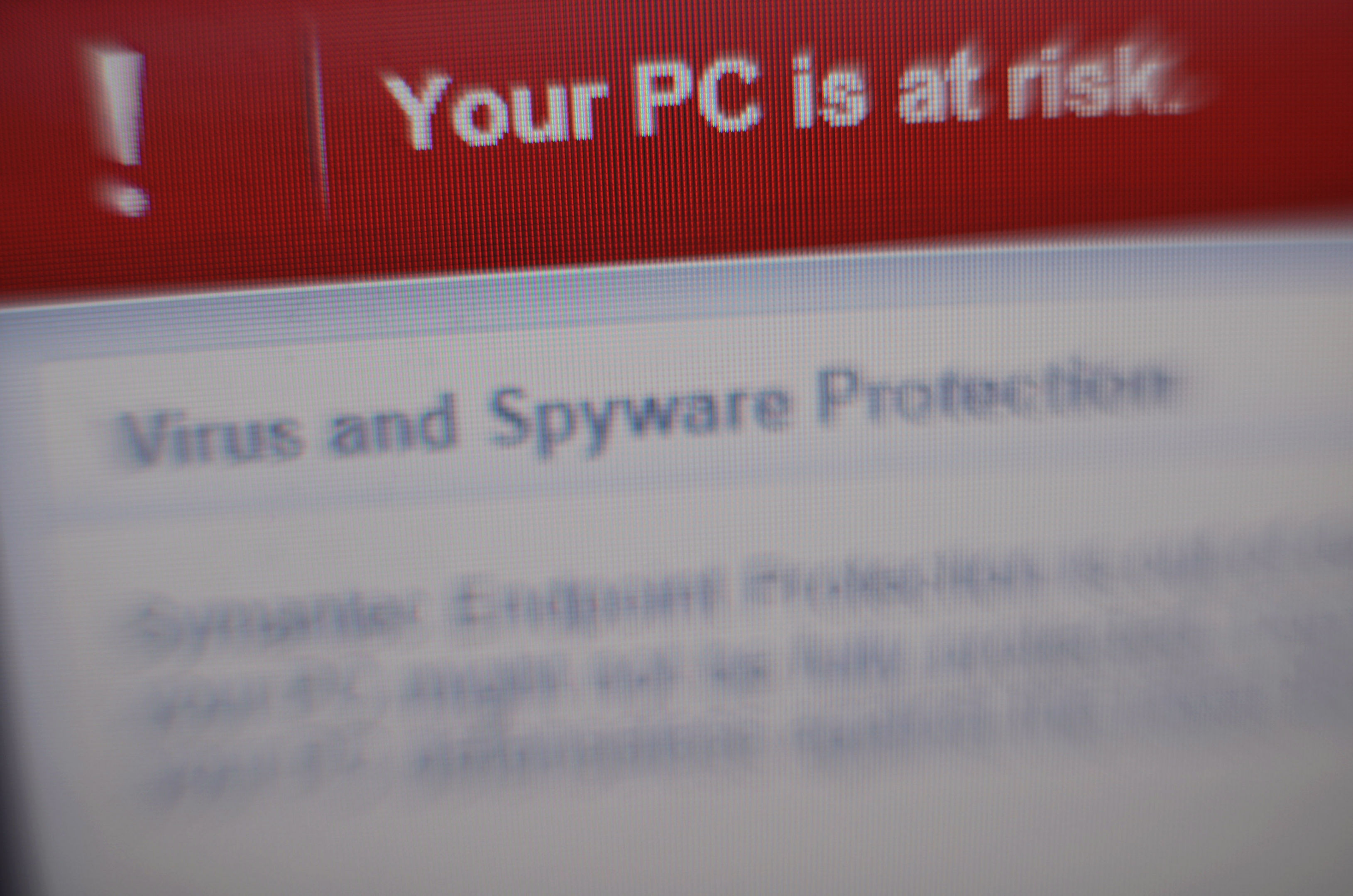 A virus and spyware warning message on a laptop screen at a home in London, following a major cyber attack on NHS computer systems. (Yui Mok/PA Wire)