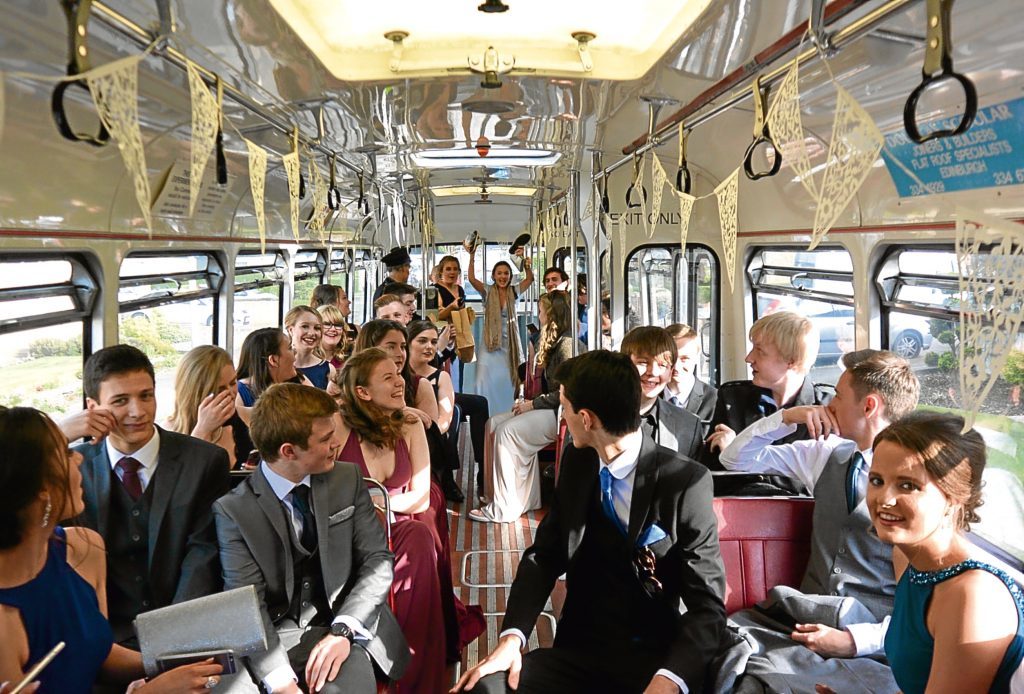 Ross Scoular renovated an old 101 Edinburgh bus that has been used in daughters wedding and other daughters prom. (Chris Austin, Sunday Post)