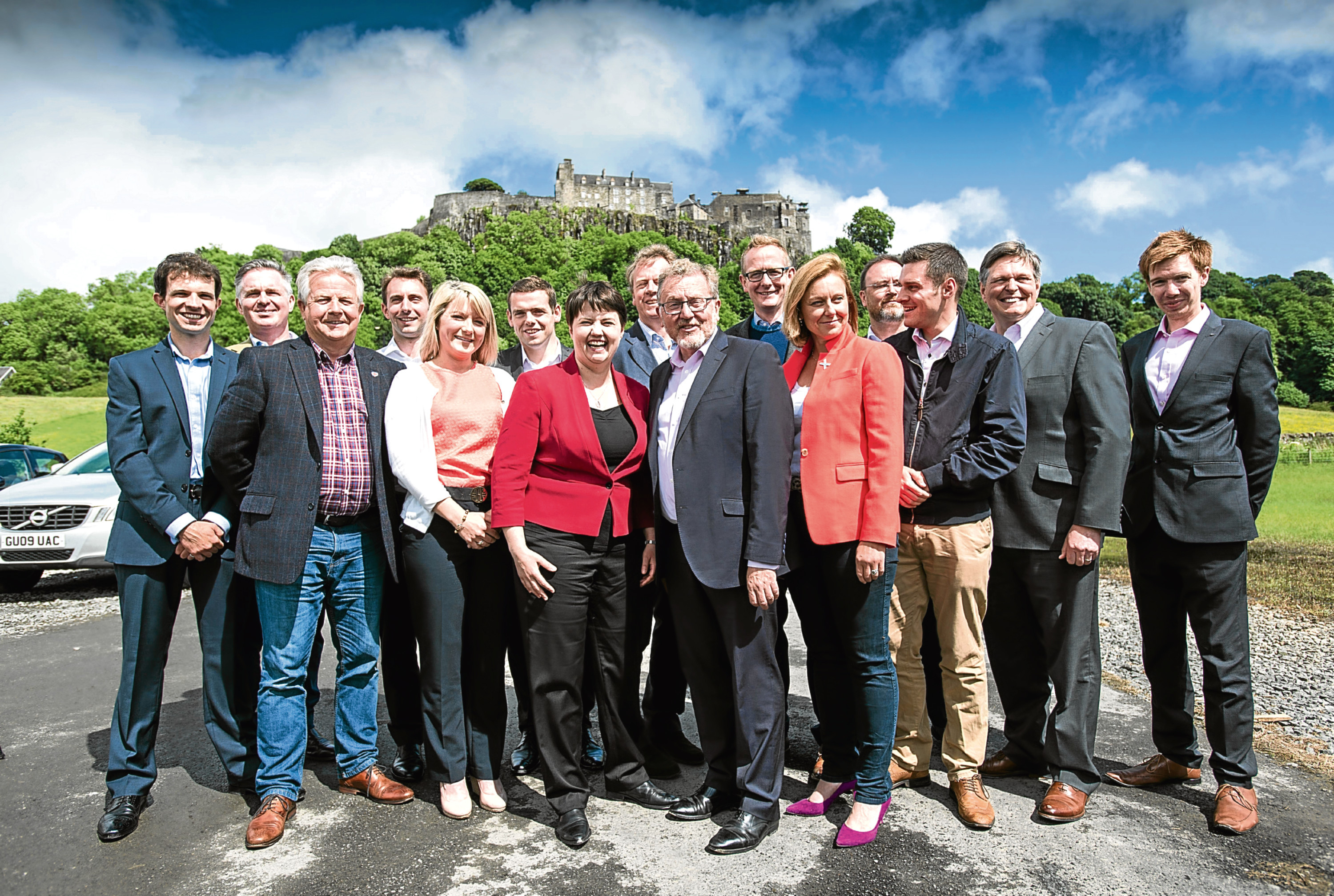 Scottish Conservative Party Leader Ruth Davidson posed today (Saturday) with her 13 Members of Parliament who won their seats at the General Election (Wattie Cheung)