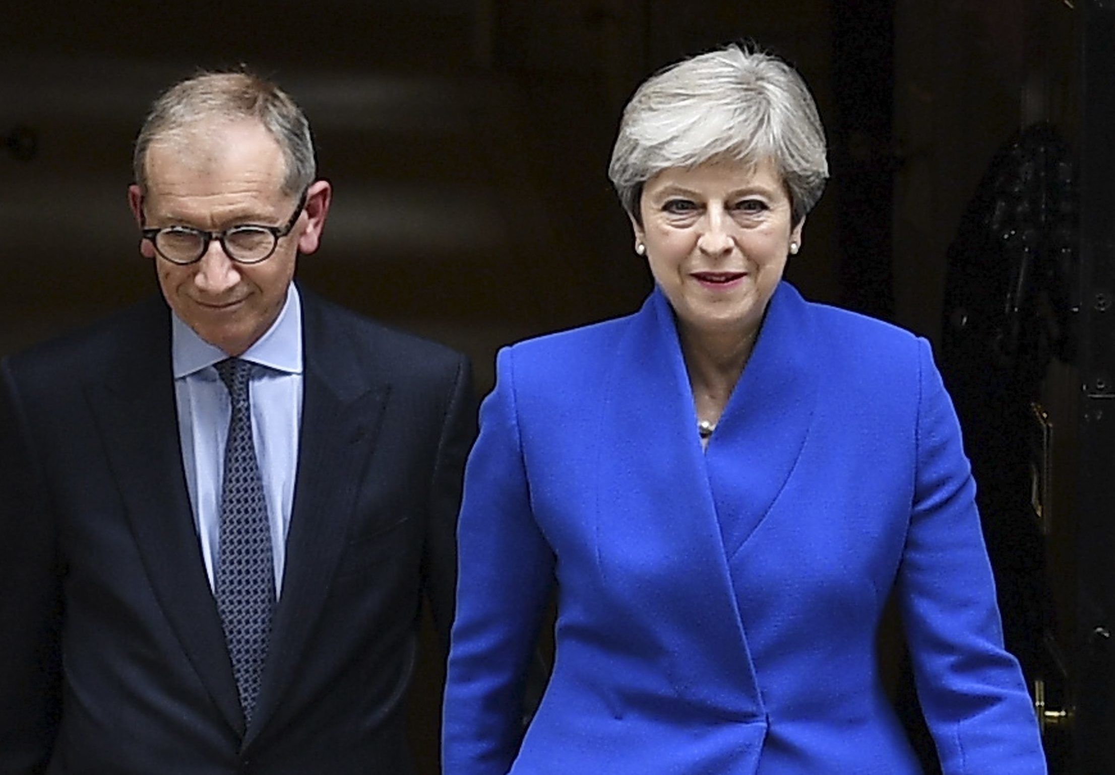 Prime Minister Theresa May leaves Downing Street with her husband Philip (Leon Neal/Getty Images)