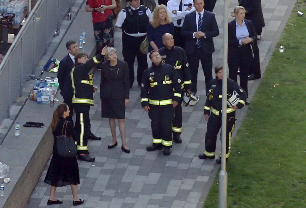 Theresa May was criticised for failing to meet residents affected by the Grenfell Tower blaze (PA)