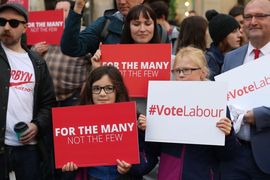 Labour supporters in Glasgow where party leader Jeremy Corbyn started his last full day of campaigning for the General Election. (Andrew Milligan/PA Wire)