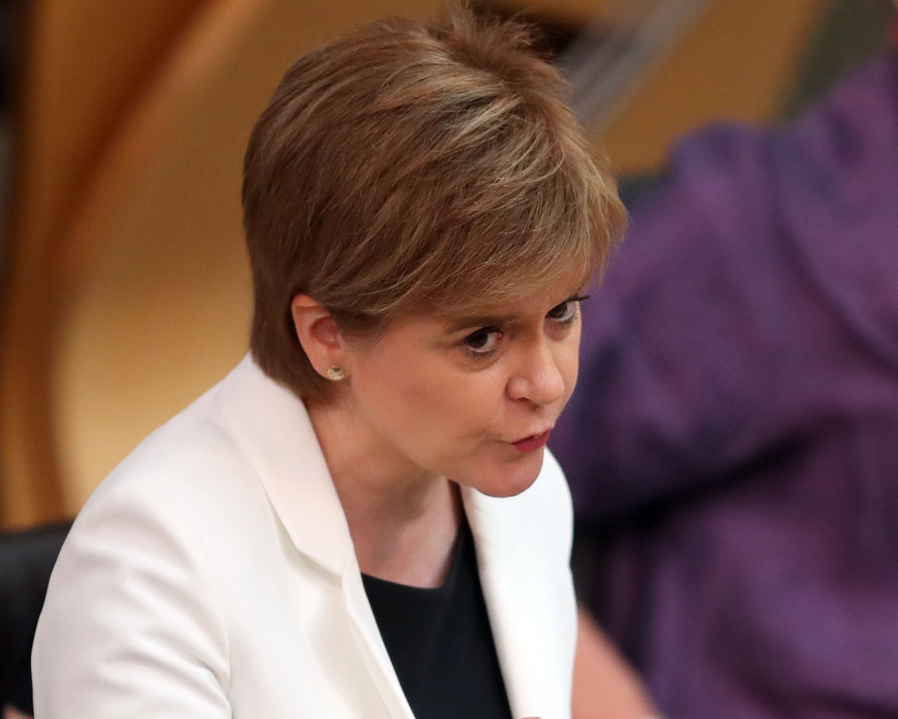 First Minister Nicola Sturgeon during First Minister's Questions at the Scottish Parliament in Edinburgh. (Jane Barlow/PA Wire)