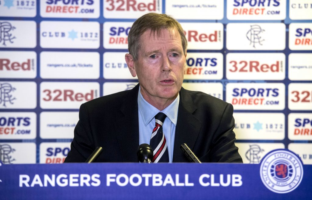 Rangers chairman Dave Kings speaks to the press at Ibrox (SNS Group / Alan Harvey)
