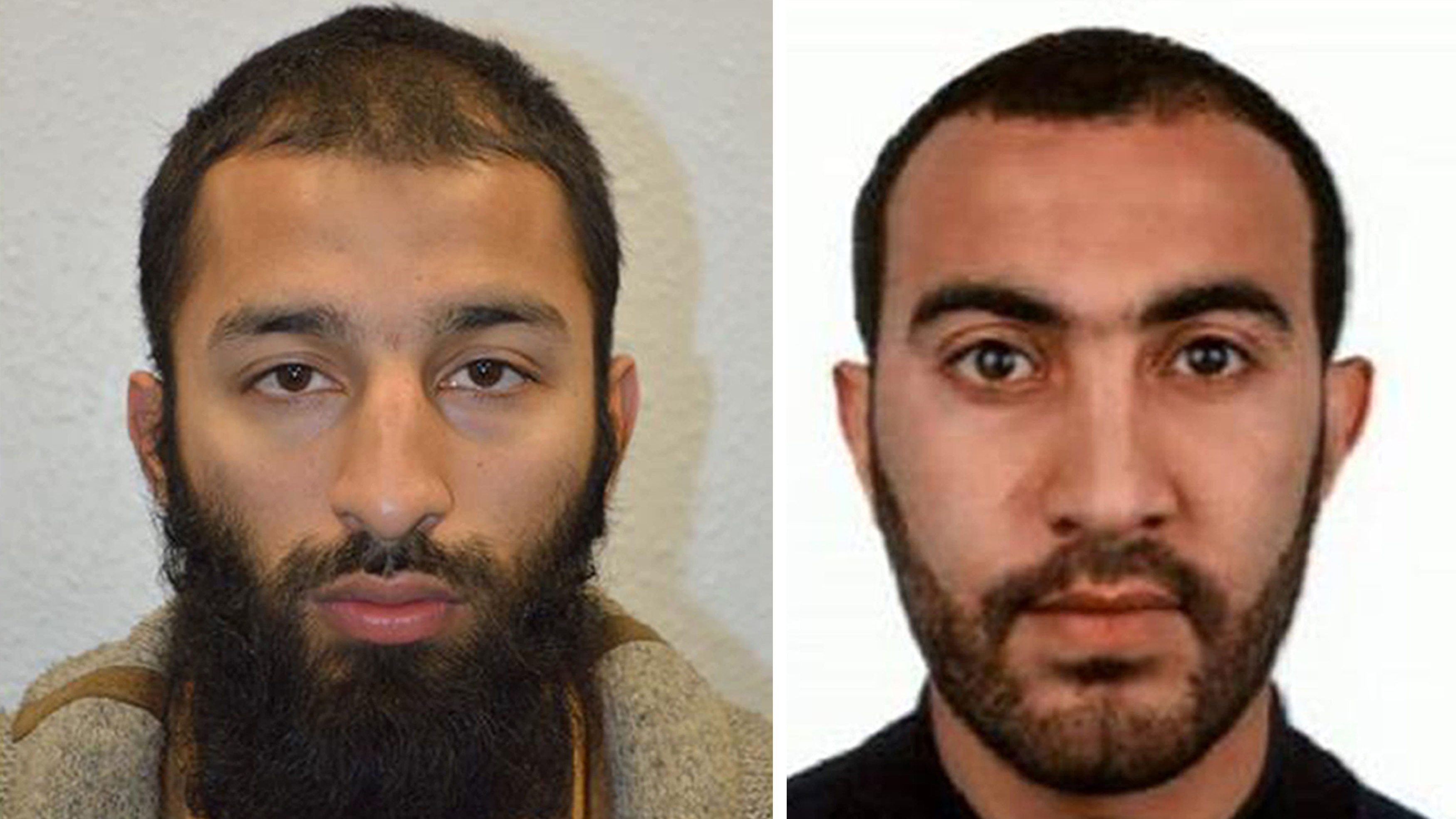 Khuram Shazad Butt (left) and Rachid Redouane who have been named as two of the men shot dead by police following the terrorist attack on London Bridge and Borough Market (Metropolitan Police/PA)