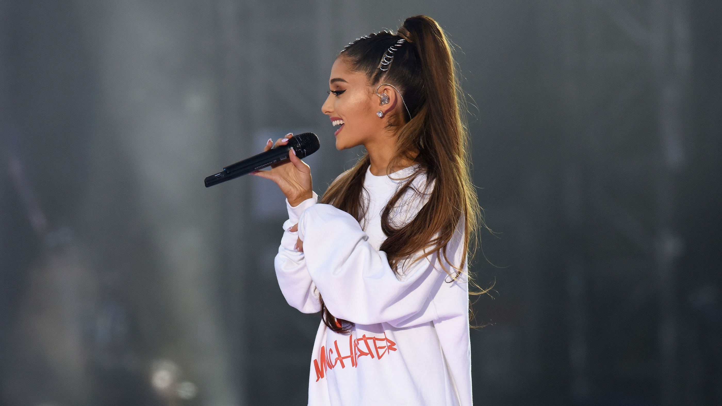 Ariana Grande performing during the One Love Manchester benefit concert for the victims of the Manchester Arena terror attack (Dave Hogan for One Love Manchester/PA)