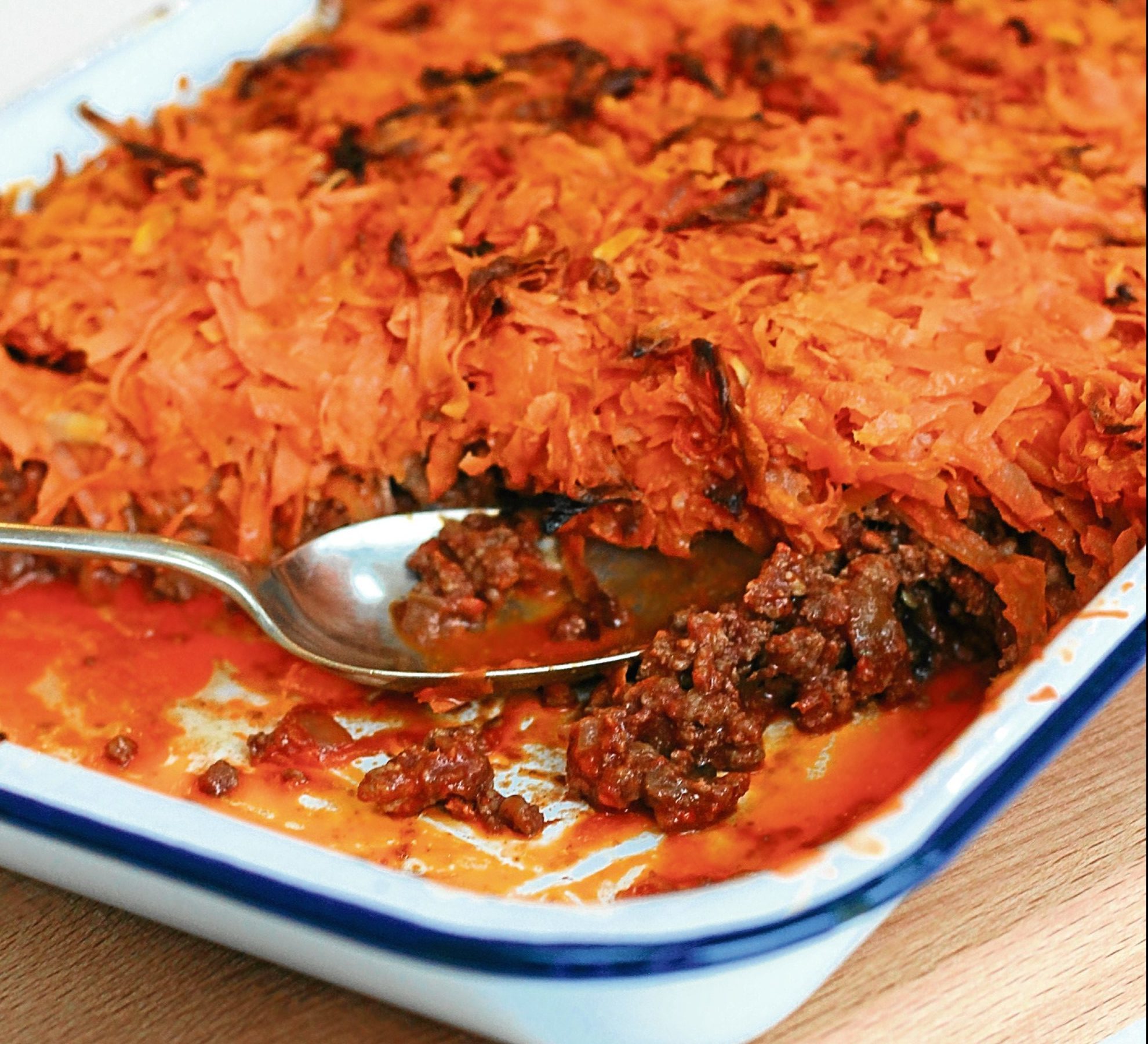 Beef mince with sweet potato and butternut squash hash brown