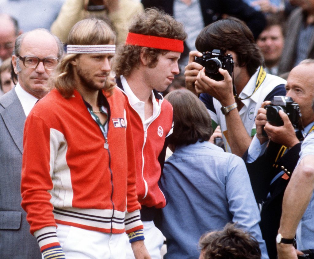 Bjorn Borg, left, and John McEnroe after the 1980 Men's Singles Final at Wimbledon (PA Wire)