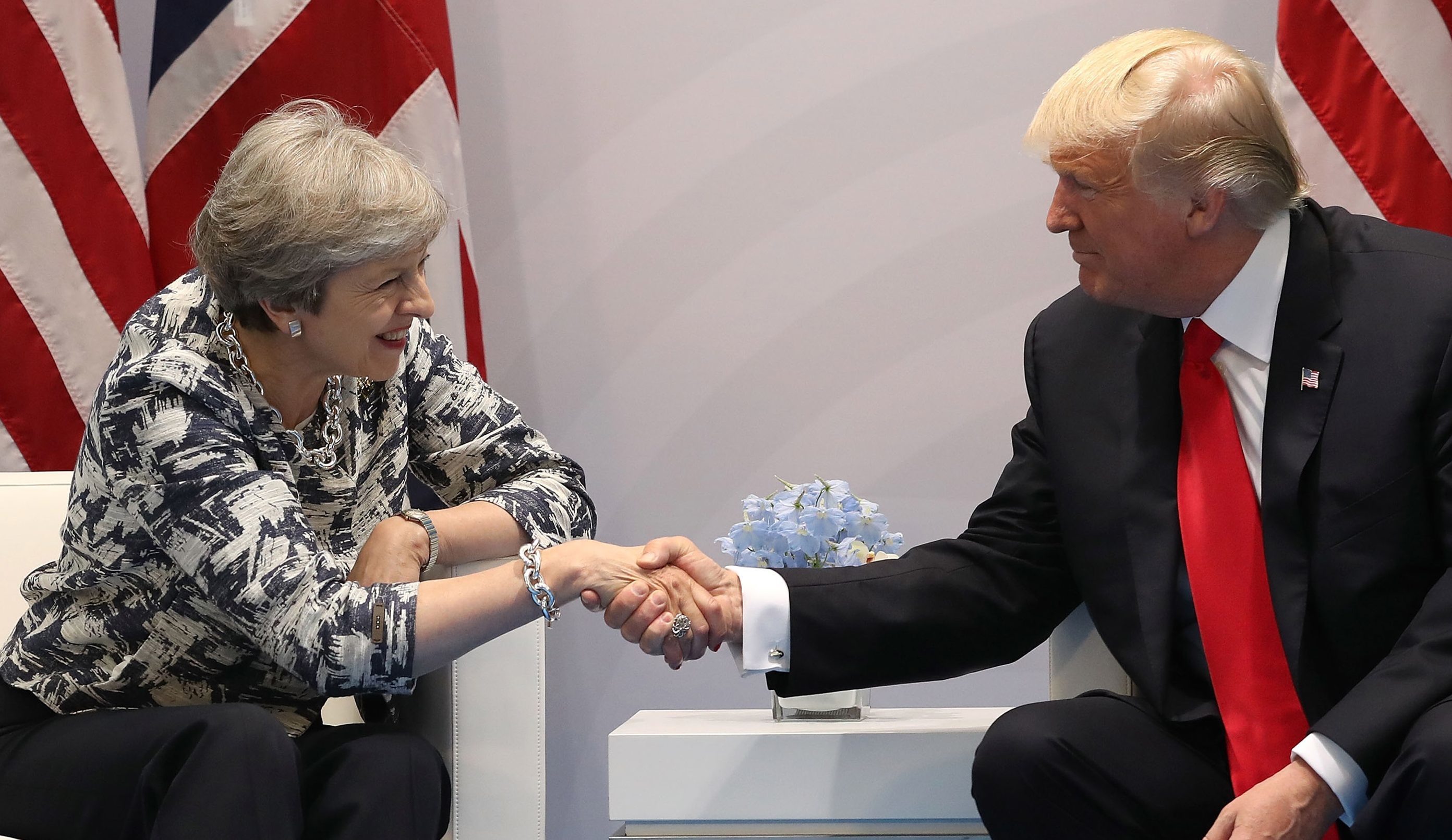 Theresa May meets U.S President Donald Trump during the G20 summit (Matt Cardy/Getty Images)