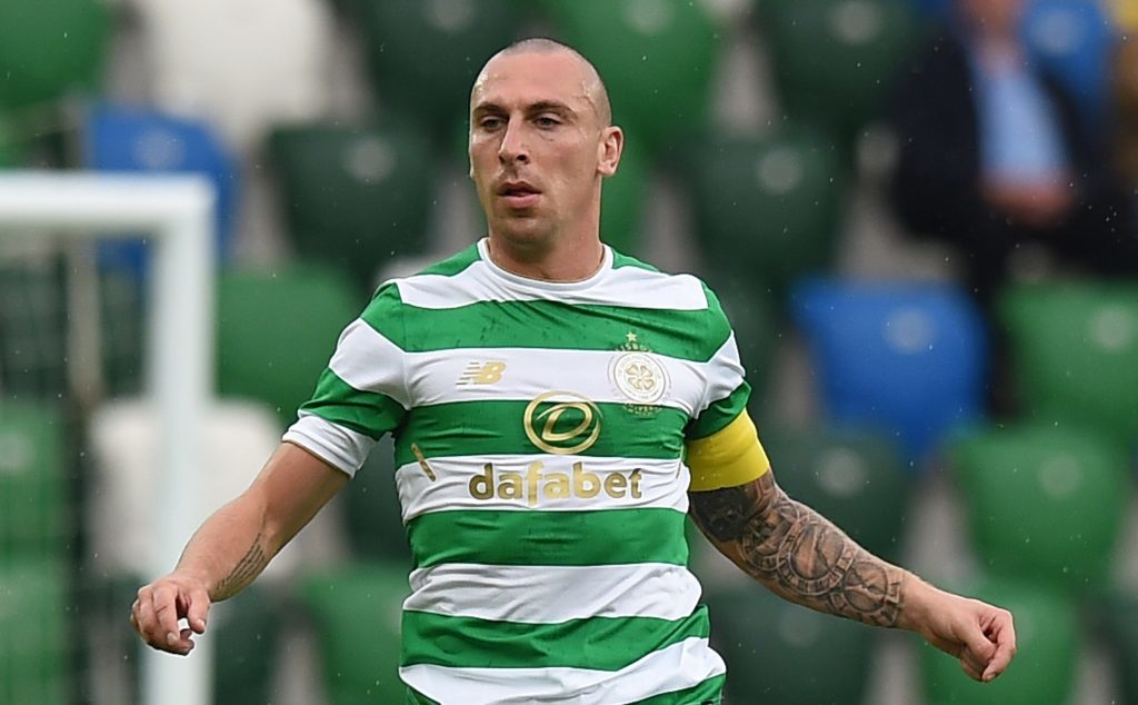 Scott Brown of Celtic during the Champions League second round first leg qualifying game between Linfield and Celtic at Windsor Park on July 14, 2017 in Belfast, Northern Ireland. (Charles McQuillan/Getty Images)