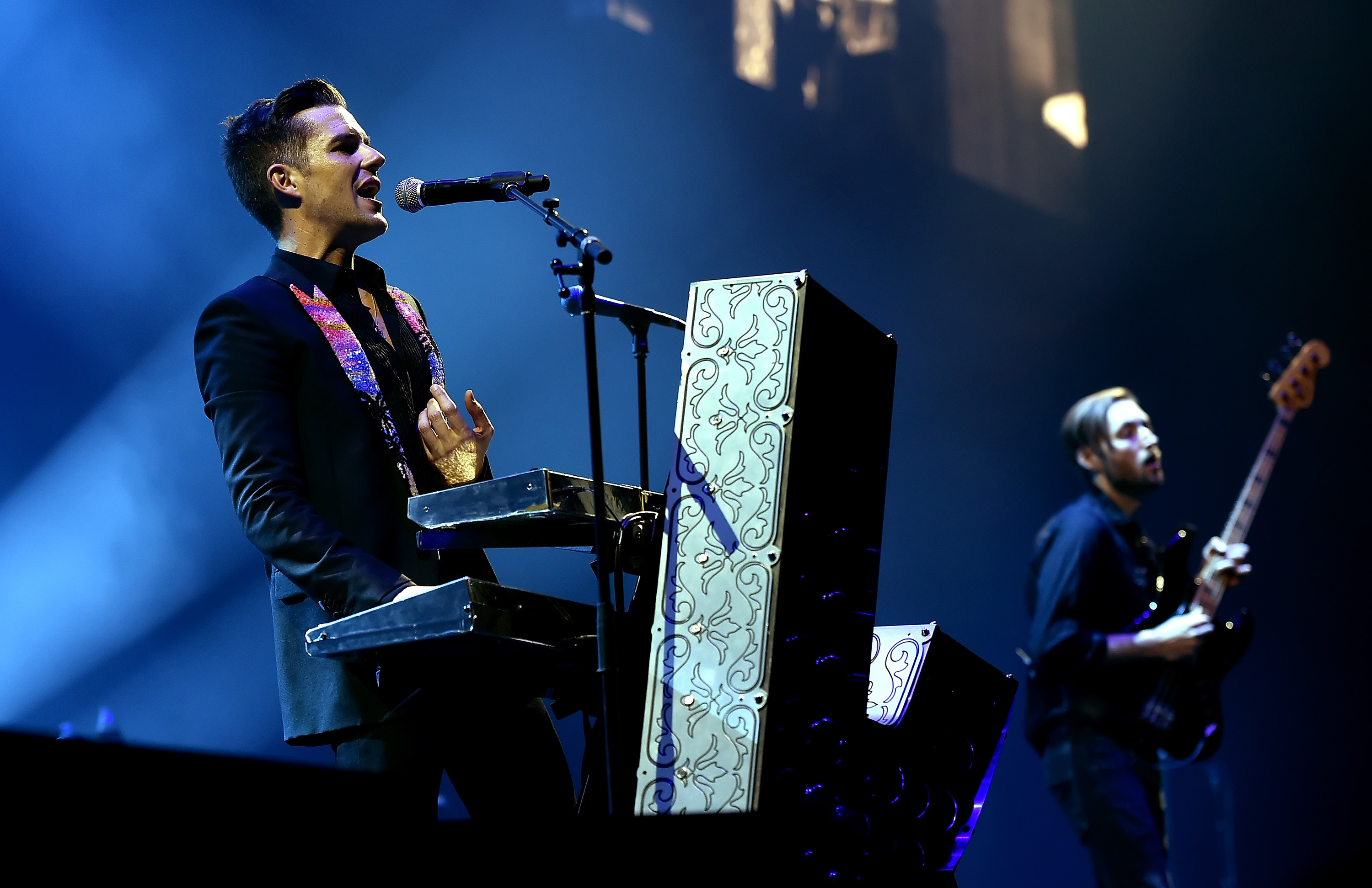 Brandon Flowers (L) and Mark Stoermer of The Killers  (Kevin Winter/Getty Images for ABA)