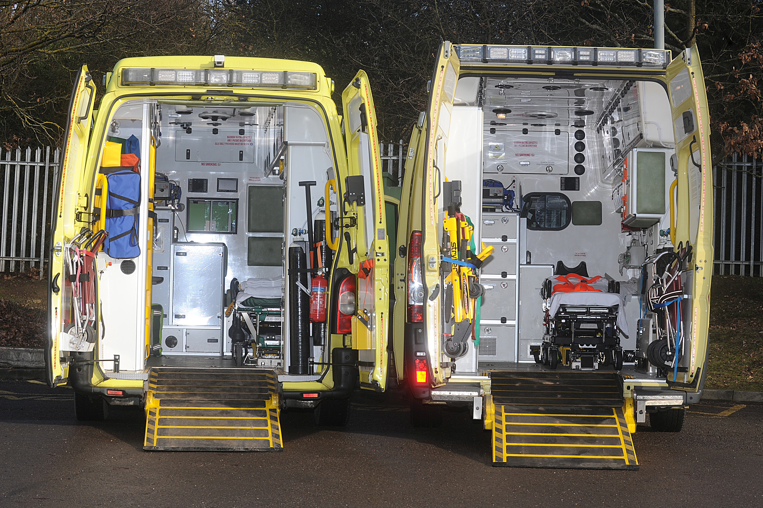 Obesity is forcing ambulance bosses to revamp their fleets to cope fixing double-width stretchers capable of carrying 40 stone patients (ADAM HARNETT / CATERS)