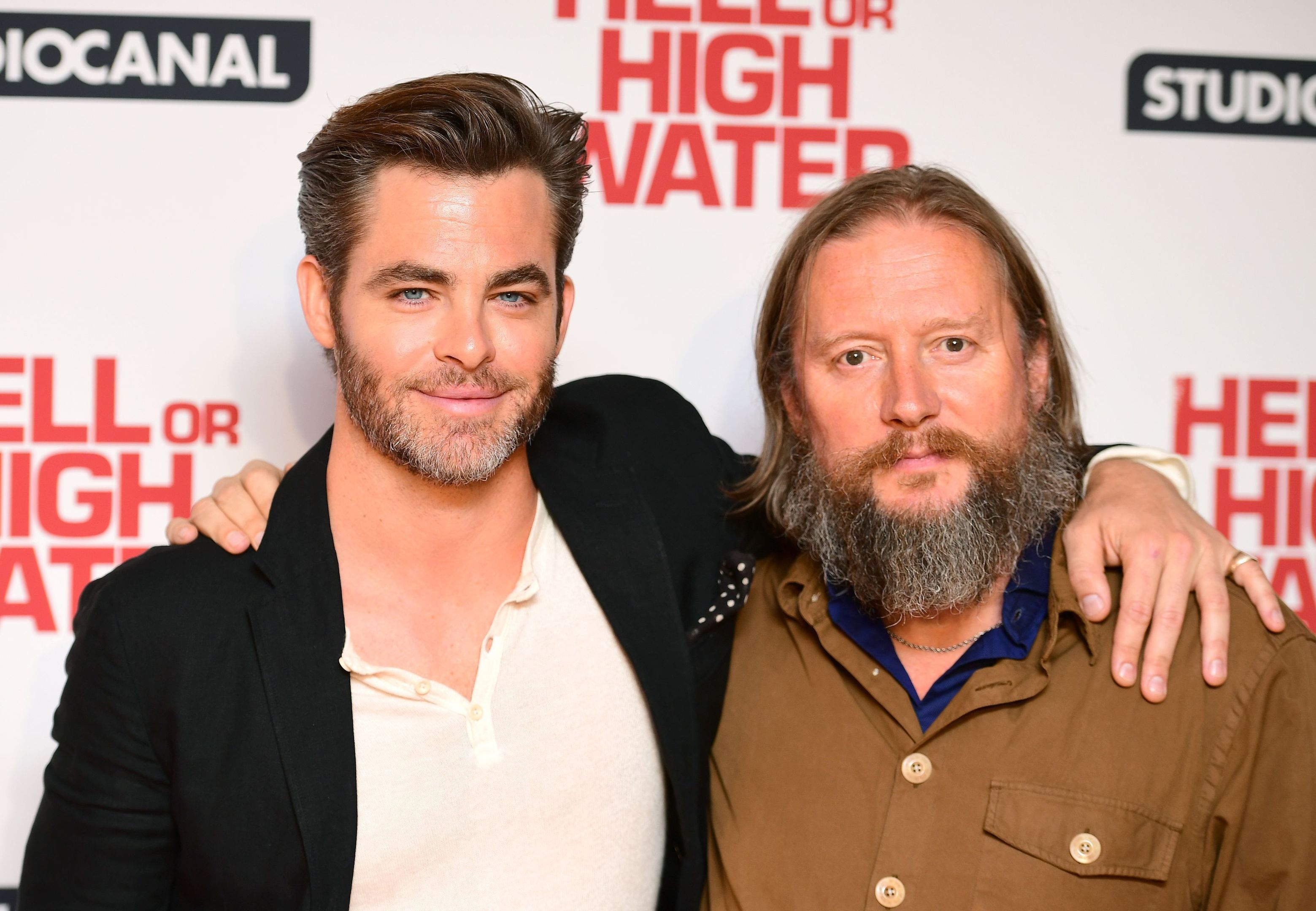 Chris Pine and director David Mackenzie attend the gala screening of Hell or High Water at the Washington Mayfair Hotel, London. (PA)