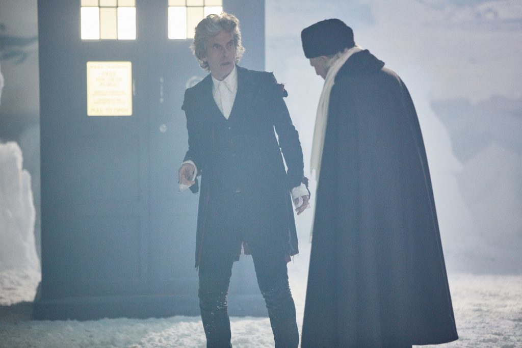 The Doctor (Peter Capaldi) and the First Doctor (David Bradley). (Simon Ridgway/BBC/PA Wire)