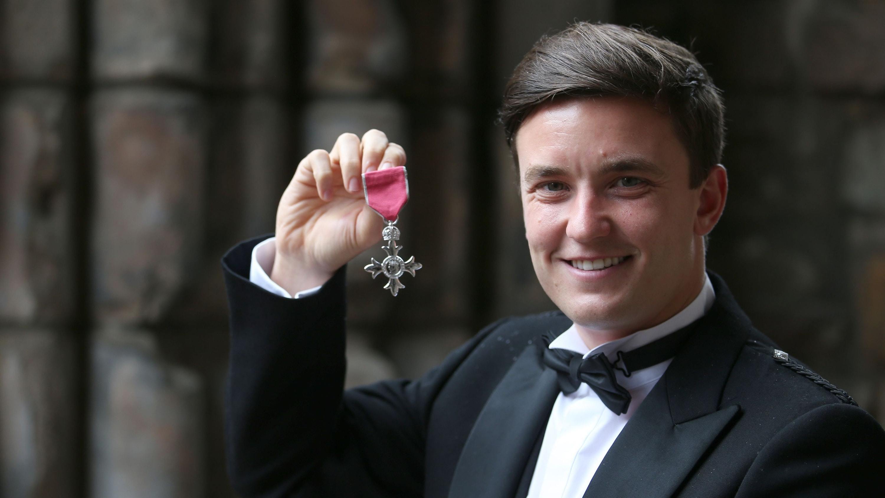 Wheelchair tennis player Gordon Reid after receiving his MBE (Jane Barlow/PA)