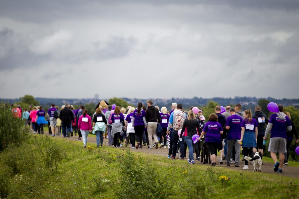 People taking part in a Memory Walk, to help raise money for charity, Alzheimers Scotland (Andrew Cawley, DC Thomson)