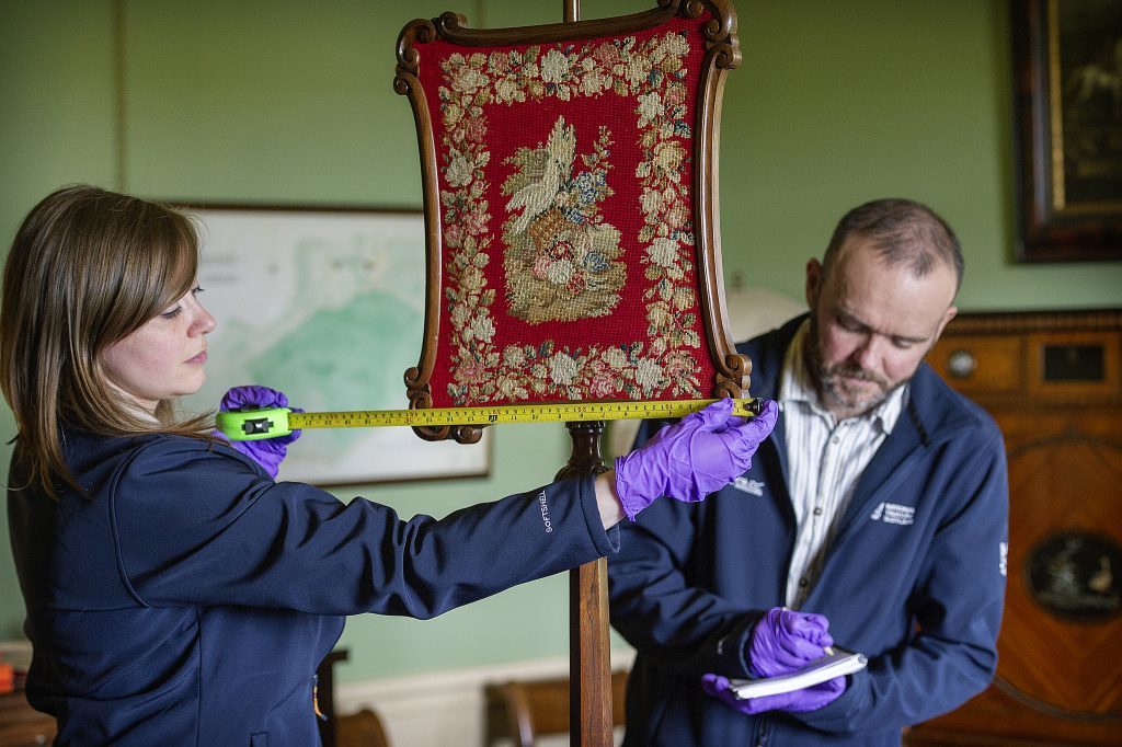Sarah Heaton, Team manager for West, with John MacKenzie, National Trust for Scotland team manager reveal inventory project, South West. (Peter Sandground)