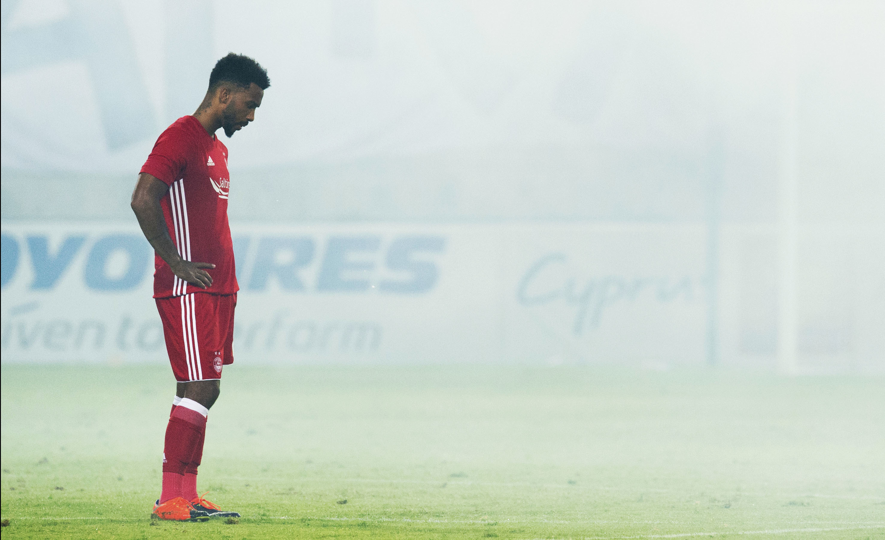 Aberdeen's Shay Logan at full-time (SNS Group / Craig Foy)