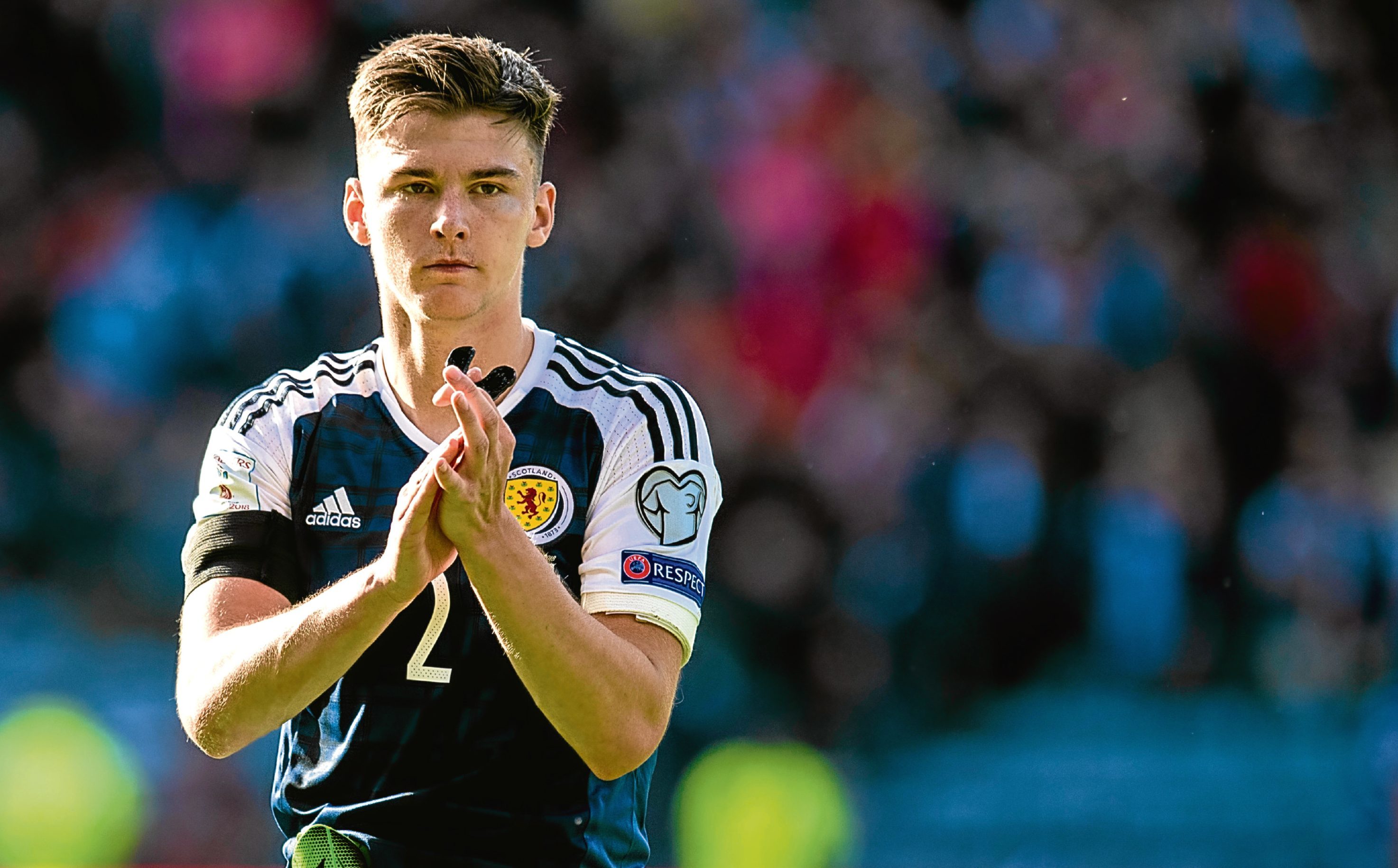 Kieran Tierney in action for Scotland (SNS Group)