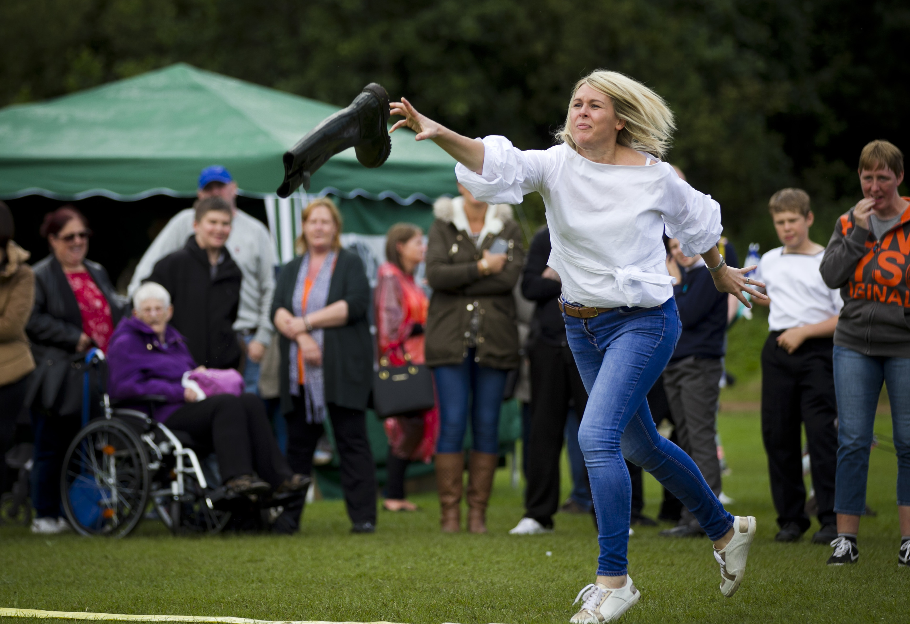 Welly throwing competition at Duncan Stewart Park, Bonnybridge (Andrew Cawley / DC Thomson)