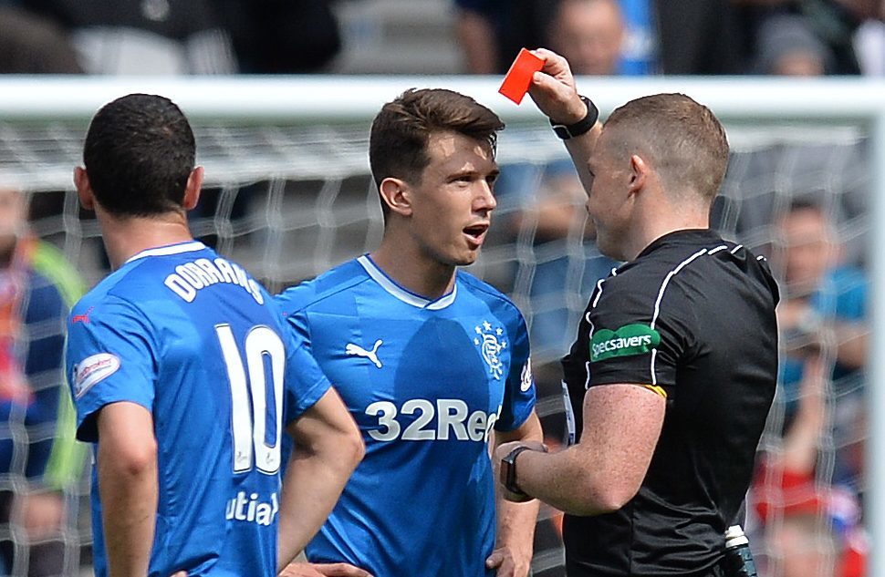 Ryan Jack is sent off against Hibs (Mark Runnacles/Getty Images)