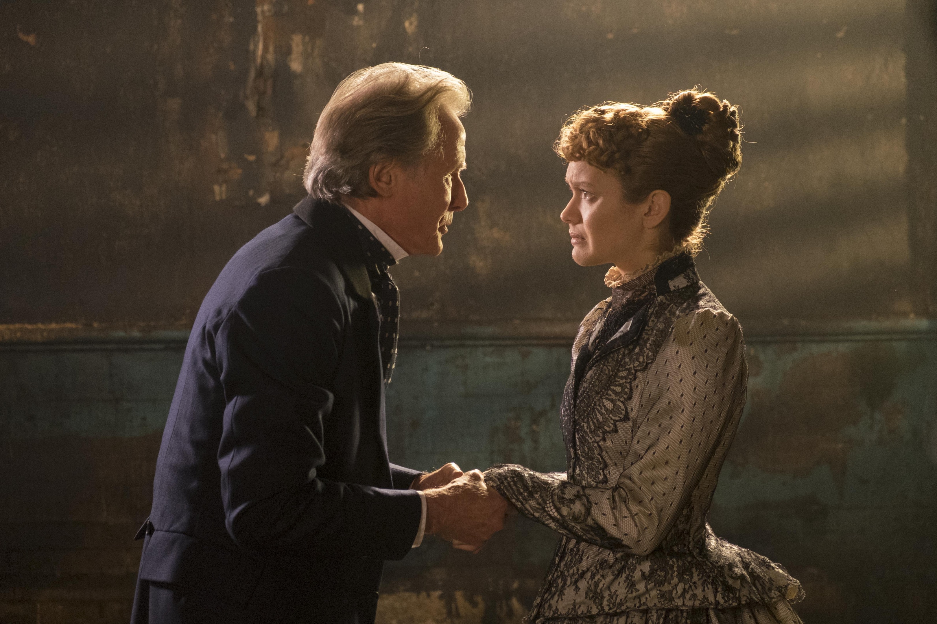 Bill Nighy as Inspector John Kildare and Olivia Cooke as Elizabeth Cree (PA Photo/Lionsgate Films/Nicola Dove)