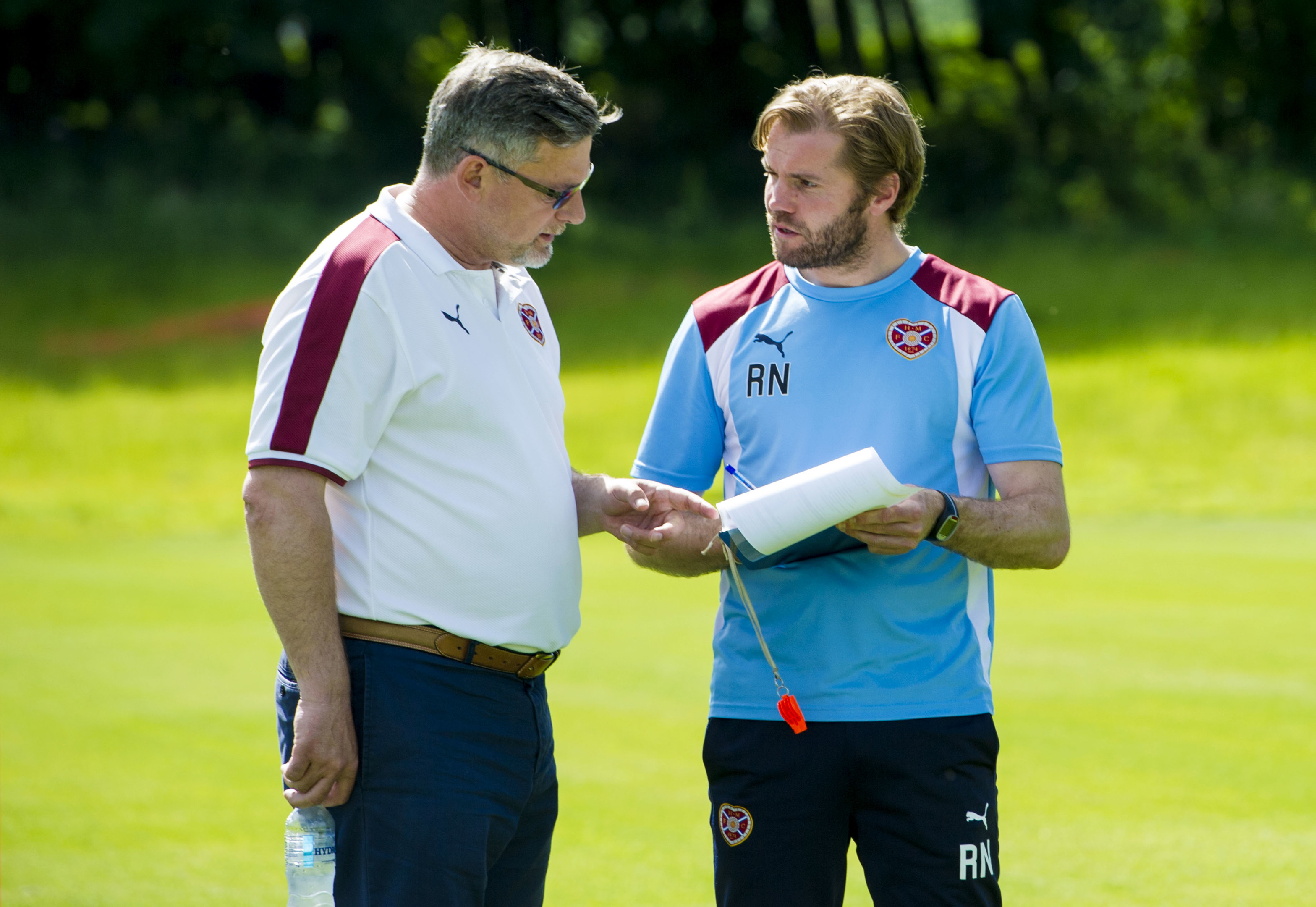 Hearts' director of football Craig Levein (left) with head coach Robbie Neilson during their time together at Tynecastle (SNS Group)