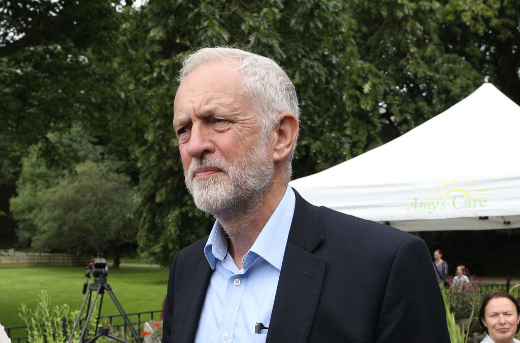 Labour leader Jeremy Corbyn speaks to the media after his visit to Amy's Dementia Day Care and Social Club in Keswick. (Owen Humpheys/PA Wire)