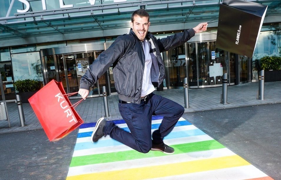 The first rainbow coloured crossing in Glasgow (Silverburn/PA Wire)