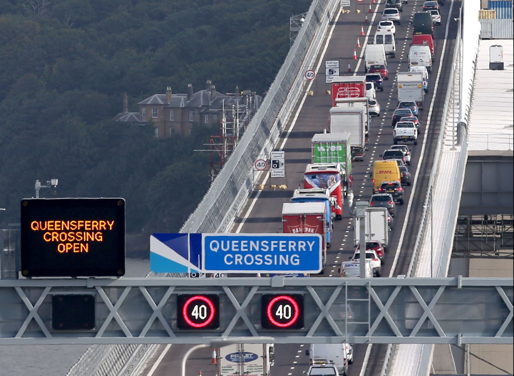 Traffic crosses the new Queensferry Crossing on the first day of operational use. (Jane Barlow/PA Wire)